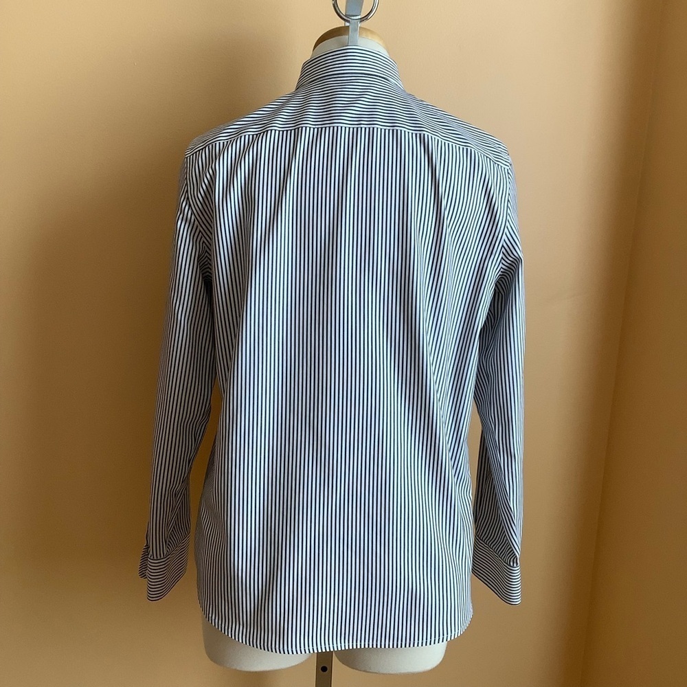 JONES NEW YORK Black/White Striped Button Down Shirt Size M - Picture 4 of 10